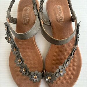 Patrizia Pepe Elegant Gray Floral Sandals Size 38